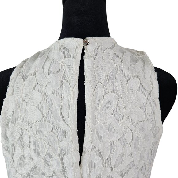 Tommy Hilfiger Womens White Lace A-Line Dress Size 4 Party Wedding Lace Overlay - Picture 4 of 10